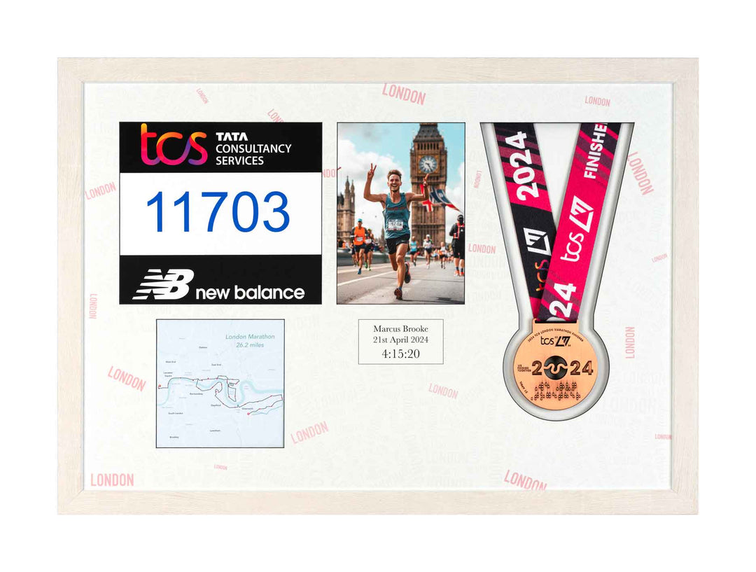 London Marathon 2025 - Medal / Photo / BIB Frame