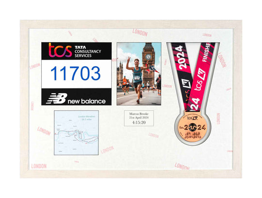 London Marathon 2025 - Medal / Photo / BIB Frame