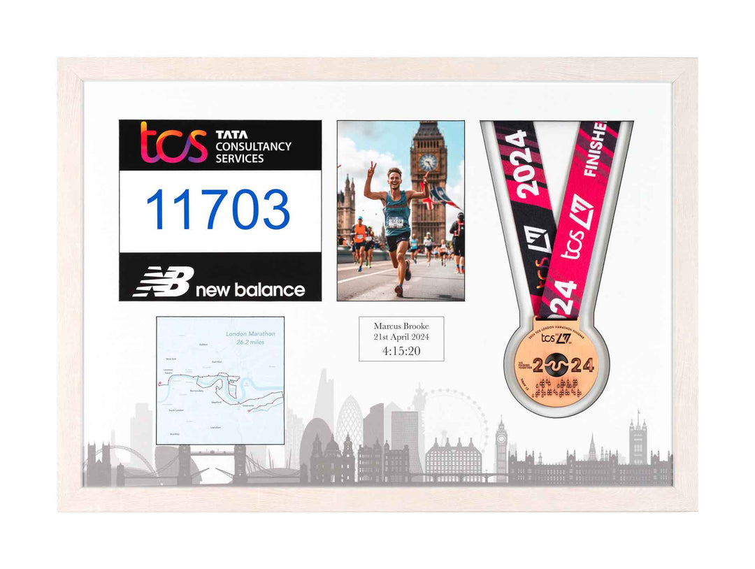 London Marathon 2025 - Medal / Photo / BIB Frame