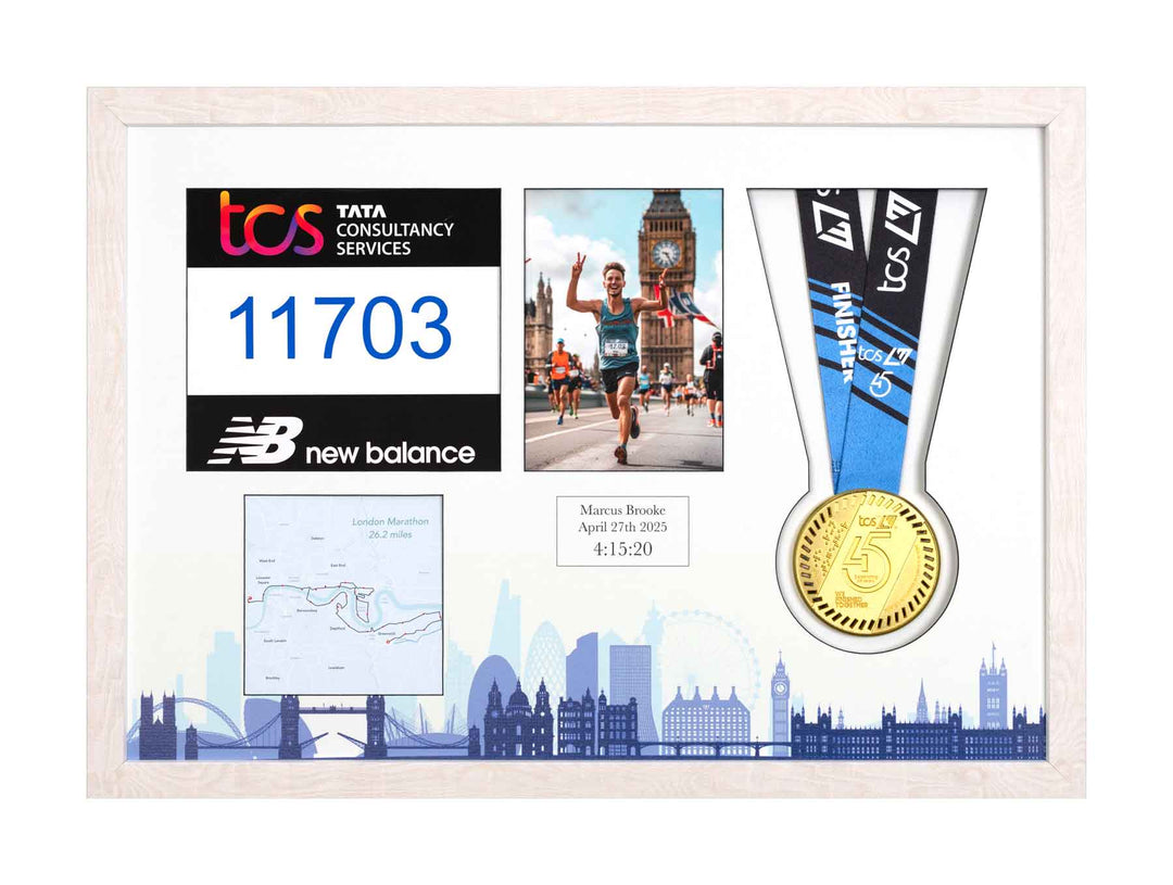 London Marathon 2025 - Medal / Photo / BIB Frame