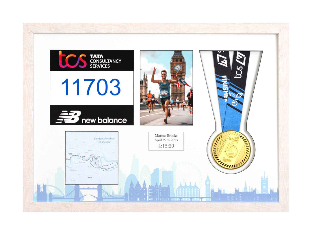 London Marathon 2025 - Medal / Photo / BIB Frame