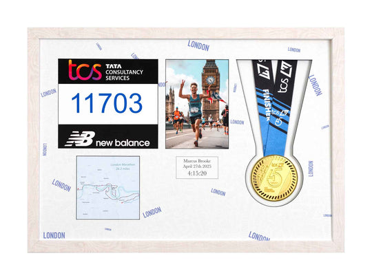 London Marathon 2025 - Medal / Photo / BIB Frame