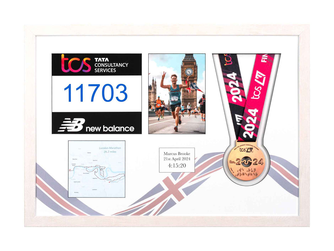 London Marathon 2025 - Medal / Photo / BIB Frame