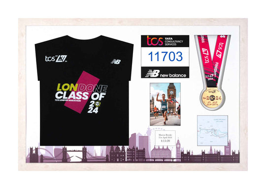 London Marathon 2024 - Medal / Photo / BIB / Shirt Frame