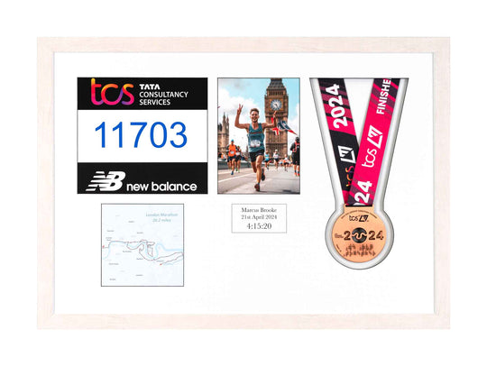 London Marathon 2025 - Medal / Photo / BIB Frame