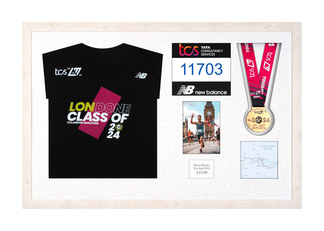 London Marathon 2024 - Medal / Photo / BIB / Shirt Frame
