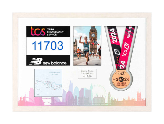 London Marathon 2025 - Medal / Photo / BIB Frame