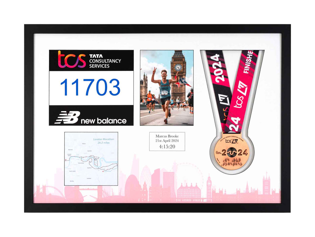 London Marathon 2023 - Medal / Photo / BIB Frame