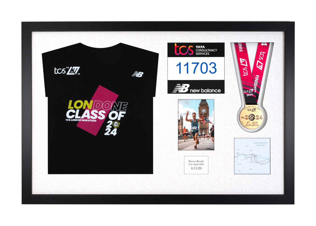 London Marathon 2024 - Medal / Photo / BIB / Shirt Frame