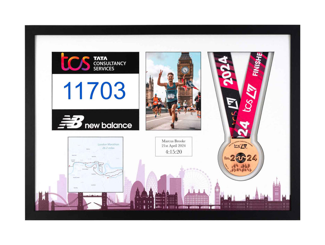 London Marathon 2023 - Medal / Photo / BIB Frame