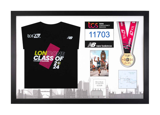 London Marathon 2024 - Medal / Photo / BIB / Shirt Frame