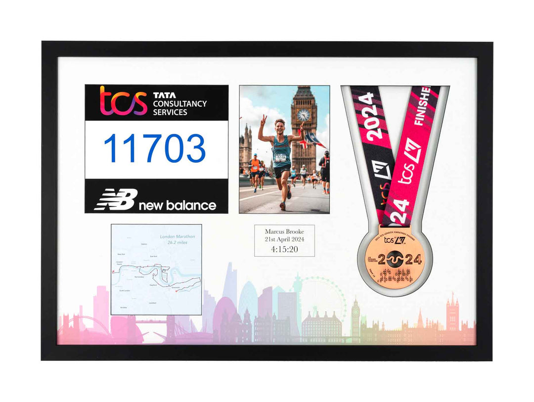 London Marathon 2025 - Medal / Photo / BIB Frame