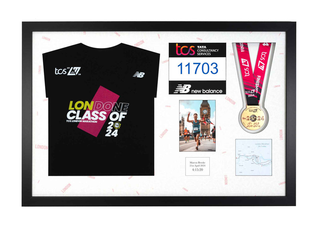 London Marathon 2024 - Medal / Photo / BIB / Shirt Frame