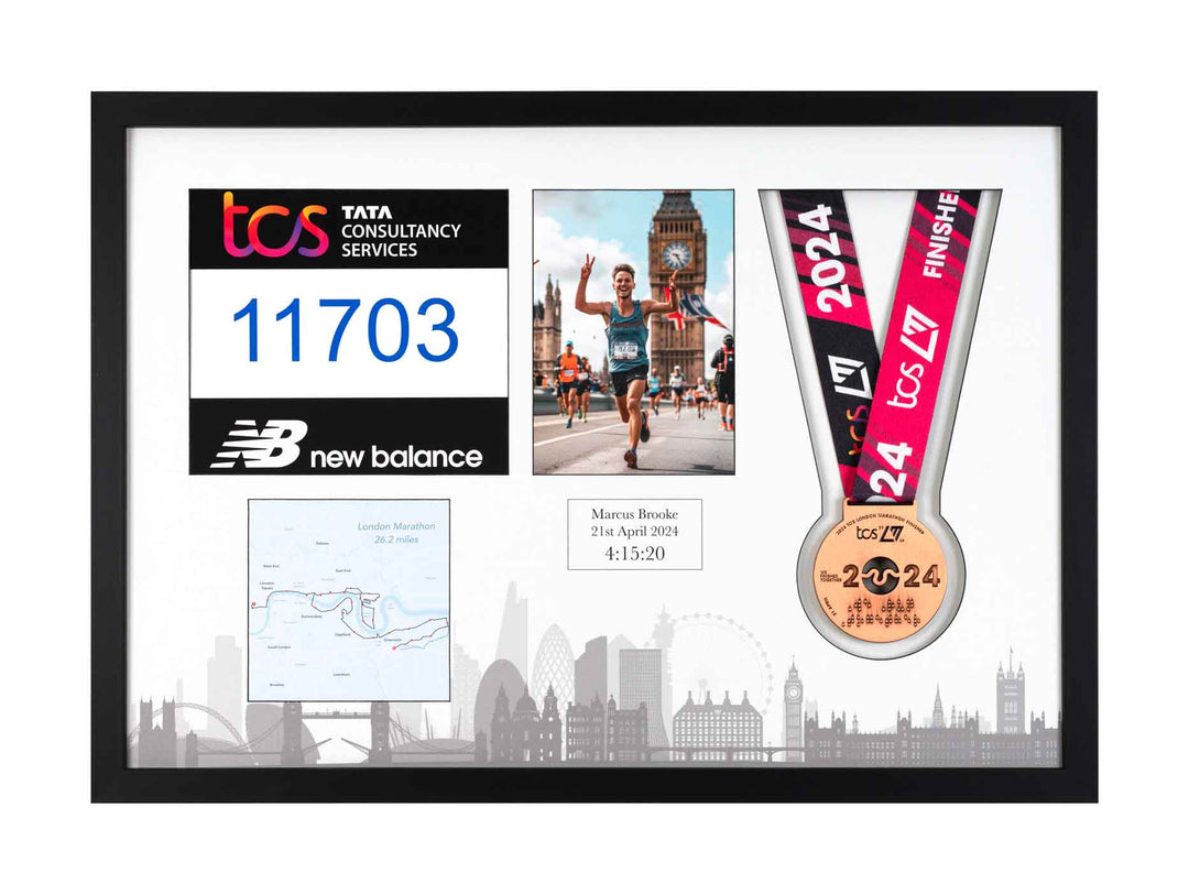 London Marathon 2025 - Medal / Photo / BIB Frame
