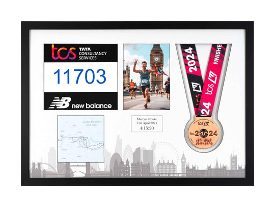 London Marathon 2025 - Medal / Photo / BIB Frame