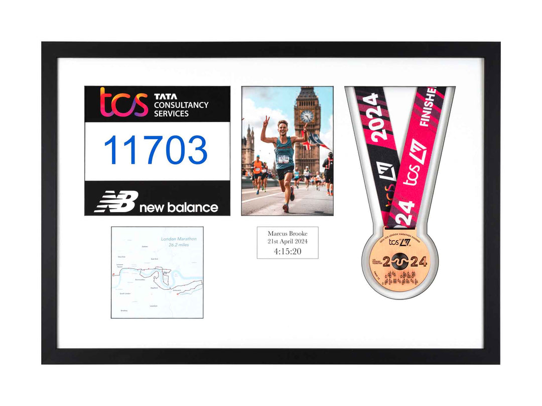 London Marathon 2025 - Medal / Photo / BIB Frame