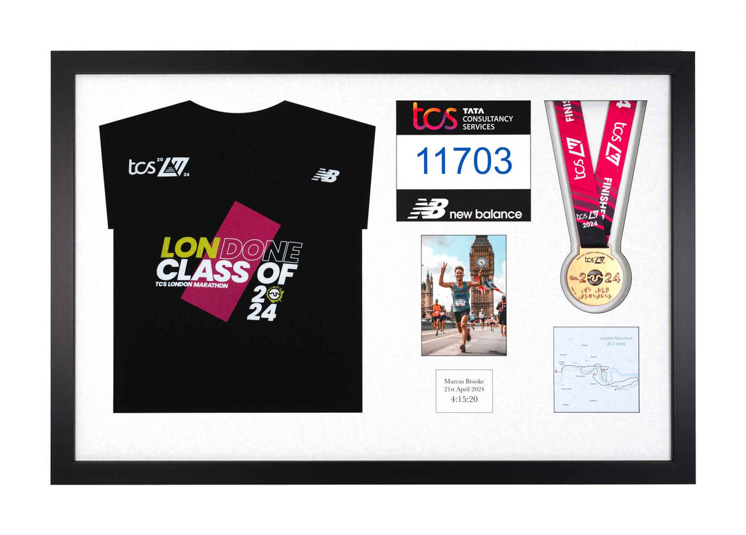 London Marathon 2024 - Medal / Photo / BIB / Shirt Frame