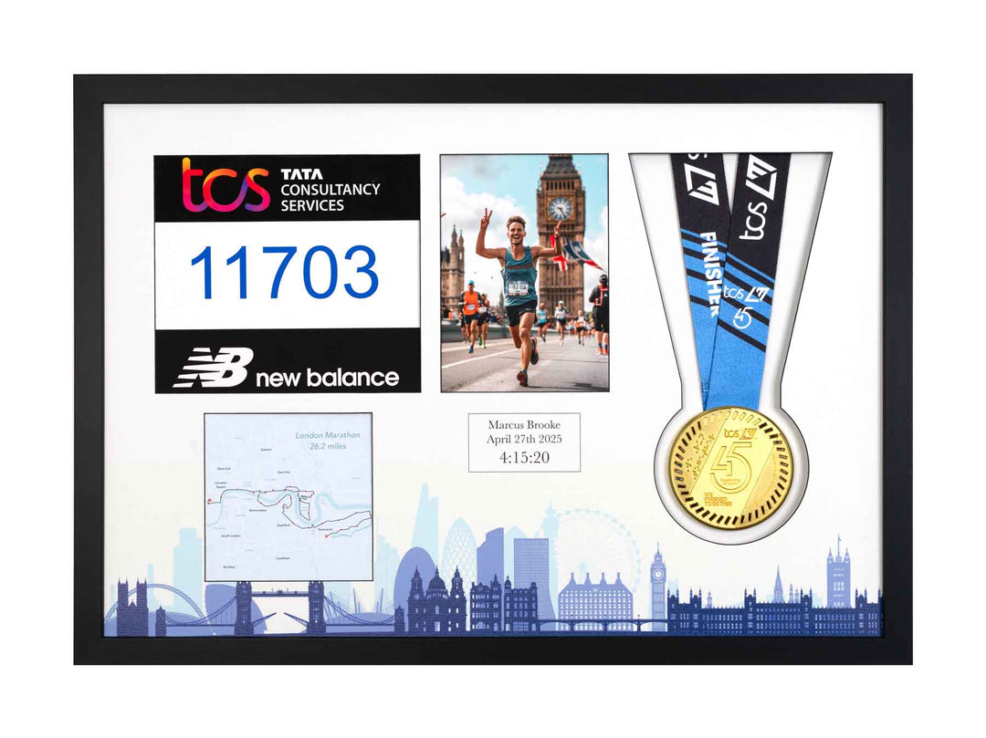 London Marathon 2025 - Medal / Photo / BIB Frame