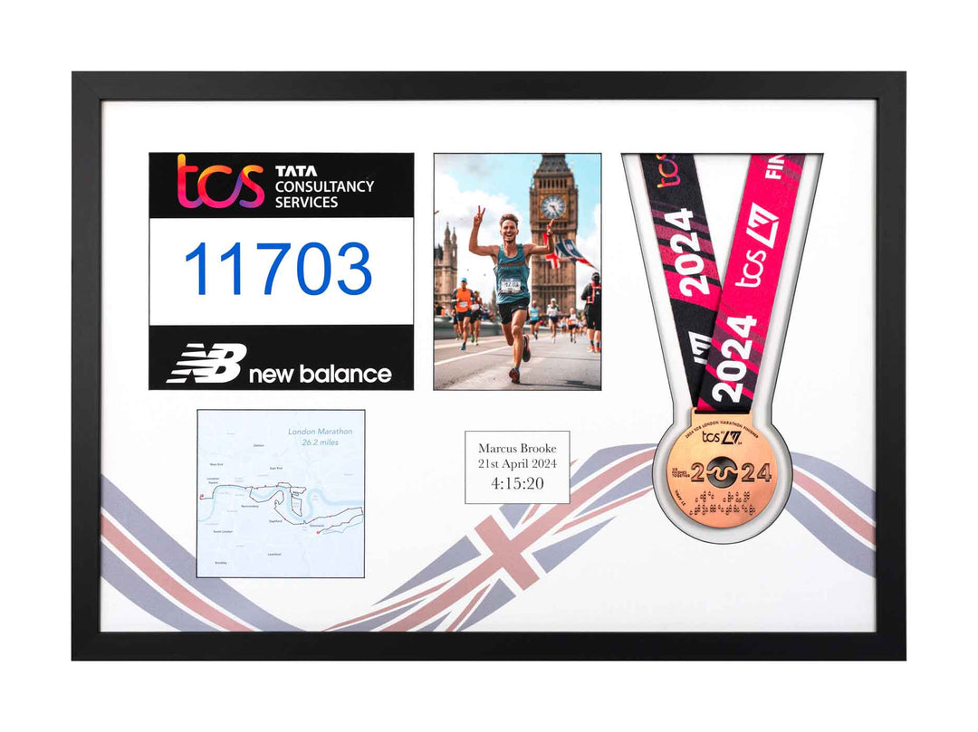 London Marathon 2025 - Medal / Photo / BIB Frame