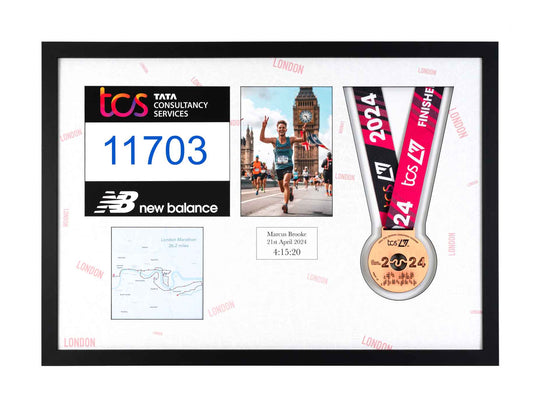 London Marathon 2025 - Medal / Photo / BIB Frame