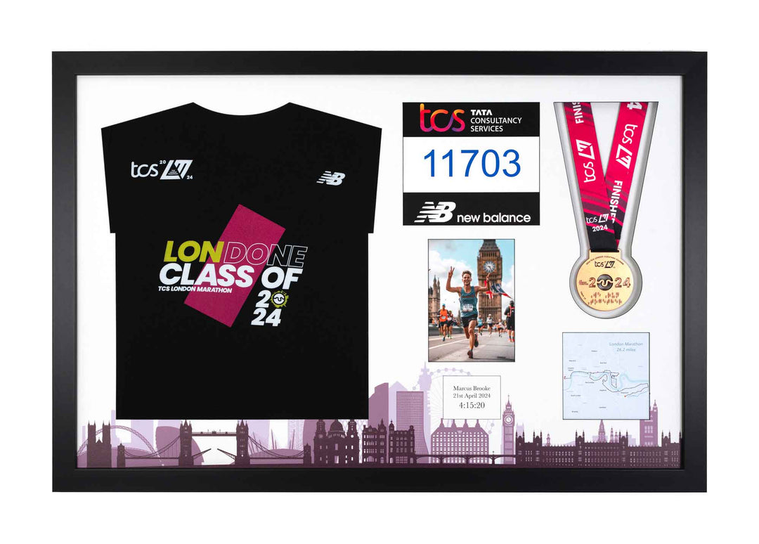 London Marathon 2024 - Medal / Photo / BIB / Shirt Frame