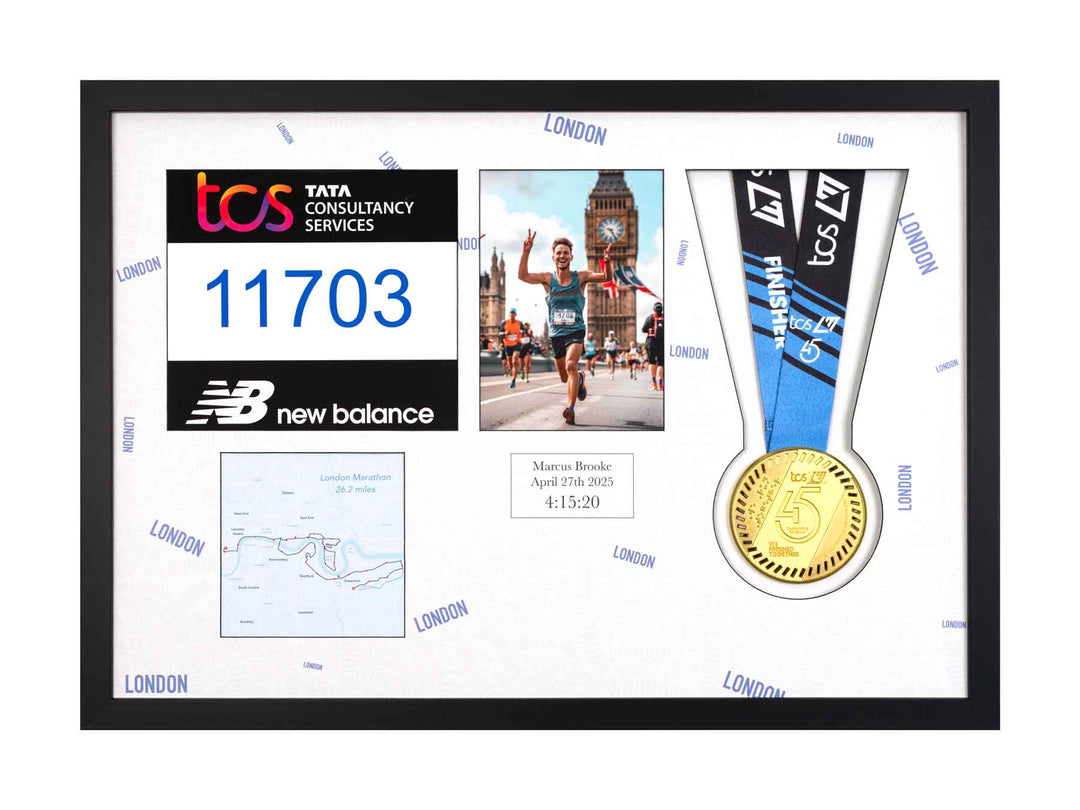 London Marathon 2025 - Medal / Photo / BIB Frame