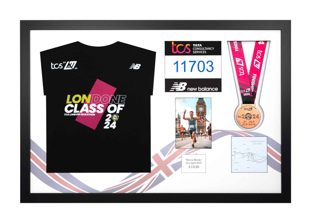 London Marathon 2024 - Medal / Photo / BIB / Shirt Frame
