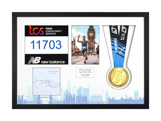 London Marathon 2025 - Medal / Photo / BIB Frame
