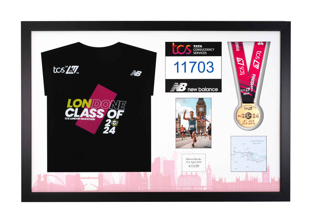 London Marathon 2024 - Medal / Photo / BIB / Shirt Frame