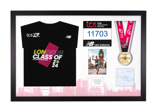 London Marathon 2024 - Medal / Photo / BIB / Shirt Frame