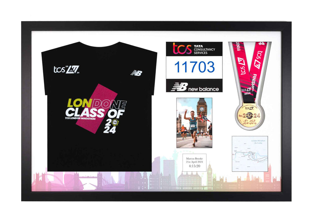 London Marathon 2024 - Medal / Photo / BIB / Shirt Frame