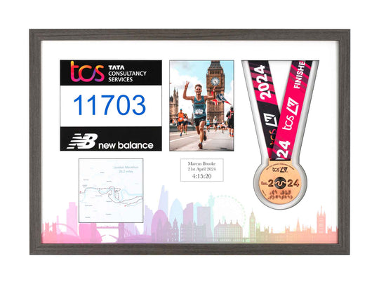 London Marathon 2025 - Medal / Photo / BIB Frame
