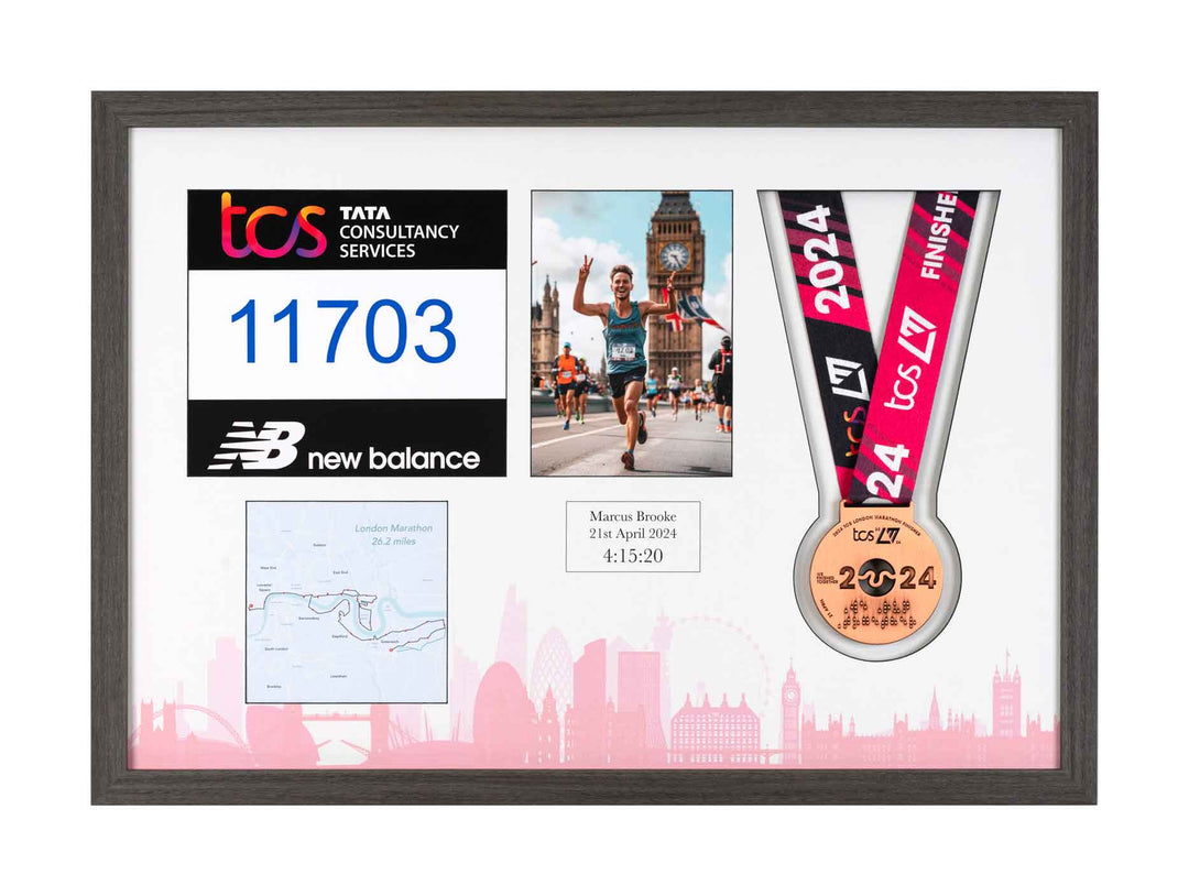 London Marathon 2023 - Medal / Photo / BIB Frame