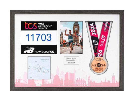 London Marathon 2023 - Medal / Photo / BIB Frame