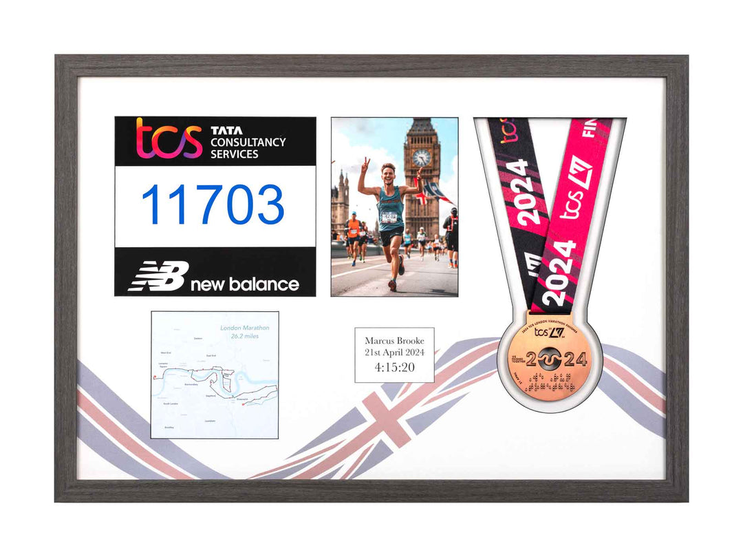 London Marathon 2025 - Medal / Photo / BIB Frame