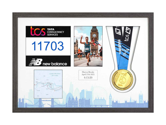 London Marathon 2025 - Medal / Photo / BIB Frame