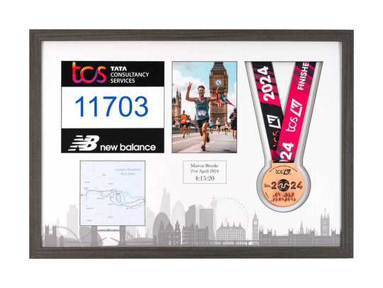 London Marathon 2025 - Medal / Photo / BIB Frame