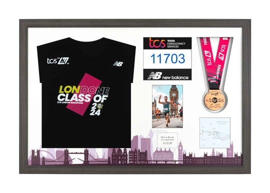 London Marathon 2024 - Medal / Photo / BIB / Shirt Frame