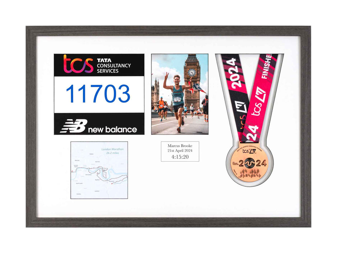 London Marathon 2025 - Medal / Photo / BIB Frame