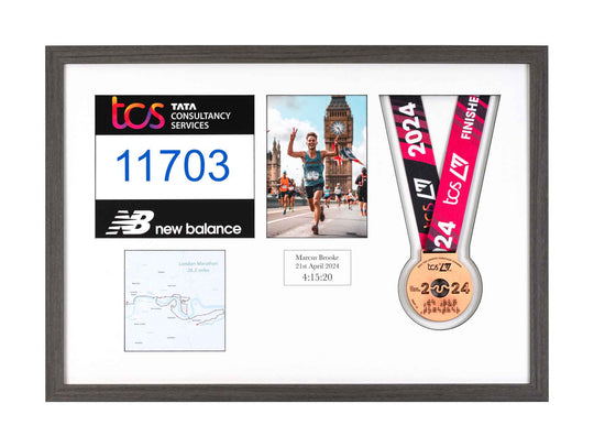 London Marathon 2025 - Medal / Photo / BIB Frame