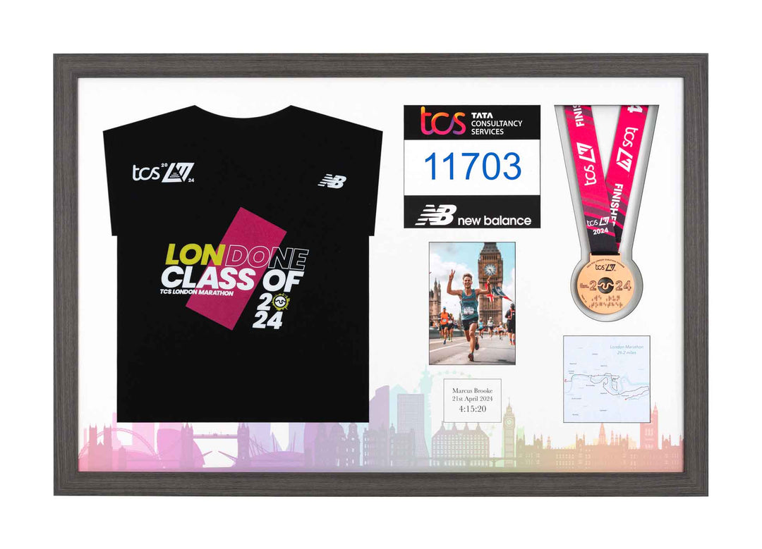 London Marathon 2024 - Medal / Photo / BIB / Shirt Frame