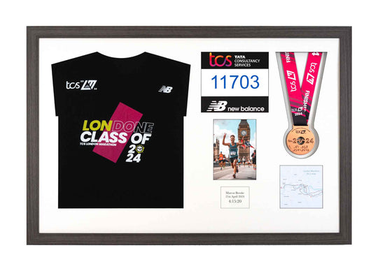 London Marathon 2024 - Medal / Photo / BIB / Shirt Frame