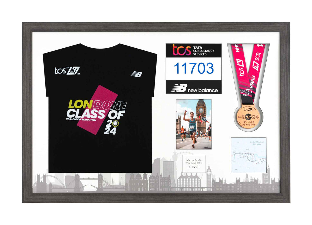 London Marathon 2024 - Medal / Photo / BIB / Shirt Frame