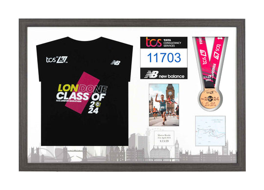 London Marathon 2024 - Medal / Photo / BIB / Shirt Frame