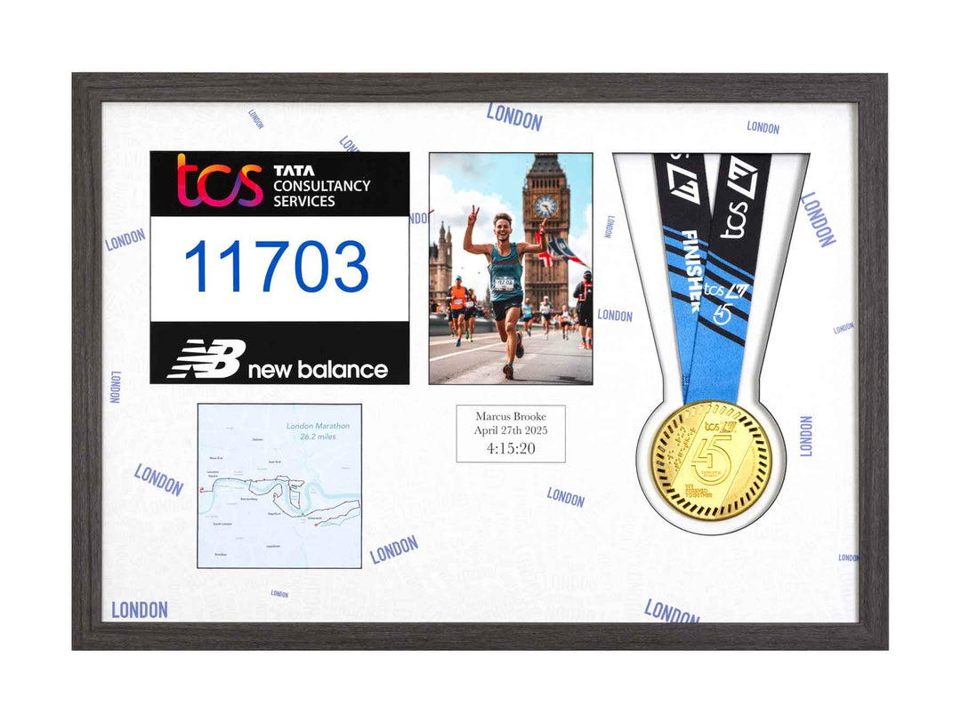 London Marathon 2025 - Medal / Photo / BIB Frame