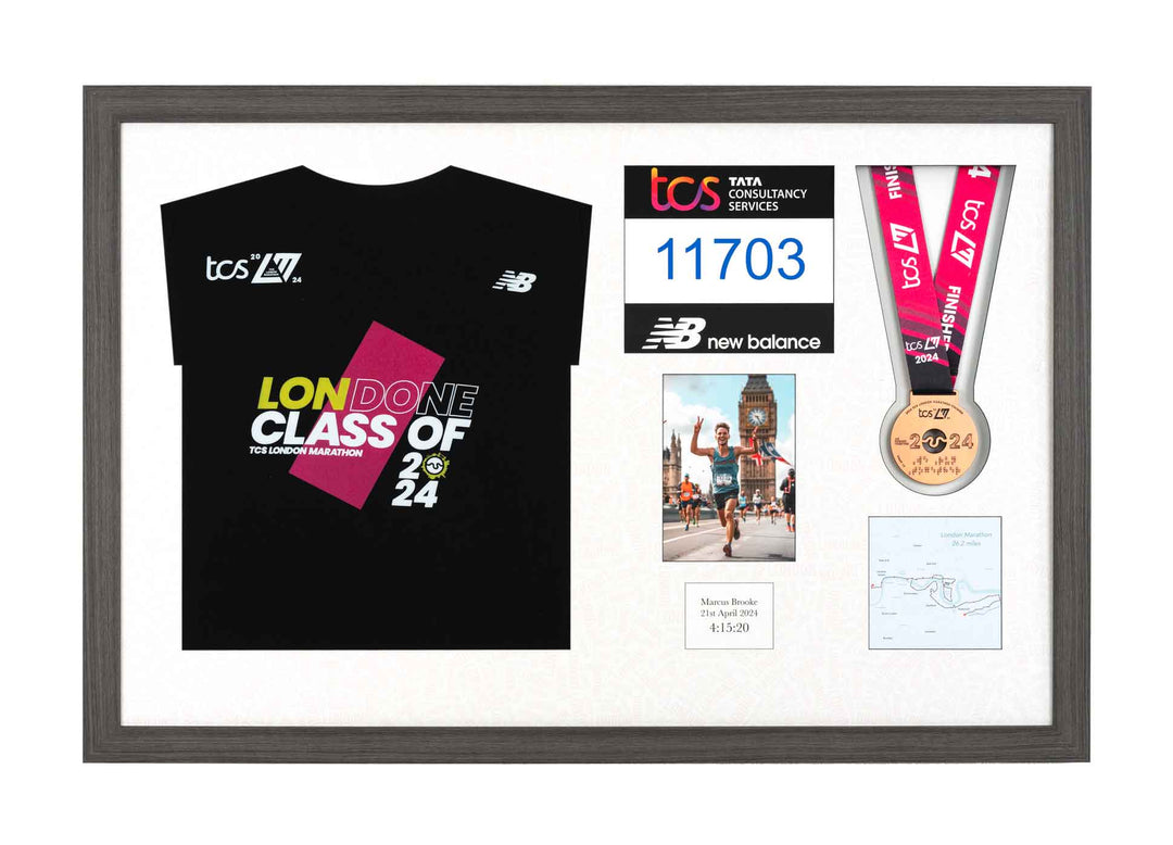 London Marathon 2024 - Medal / Photo / BIB / Shirt Frame