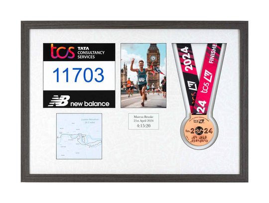 London Marathon 2025 - Medal / Photo / BIB Frame