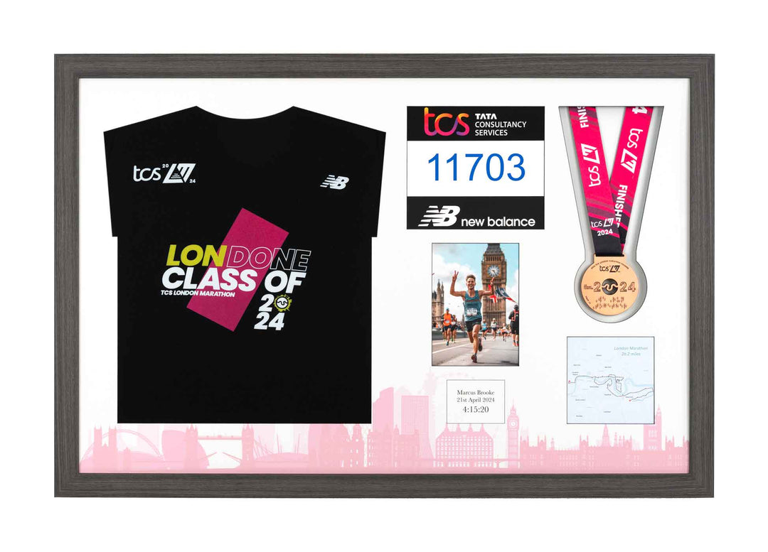 London Marathon 2024 - Medal / Photo / BIB / Shirt Frame