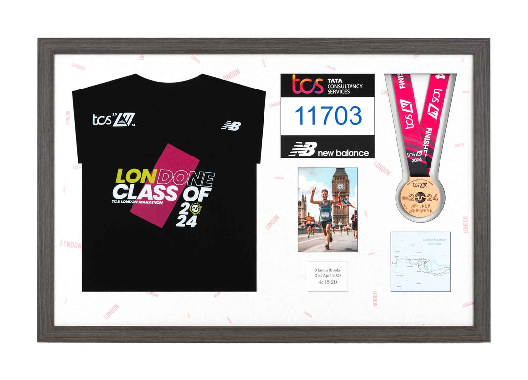 London Marathon 2024 - Medal / Photo / BIB / Shirt Frame