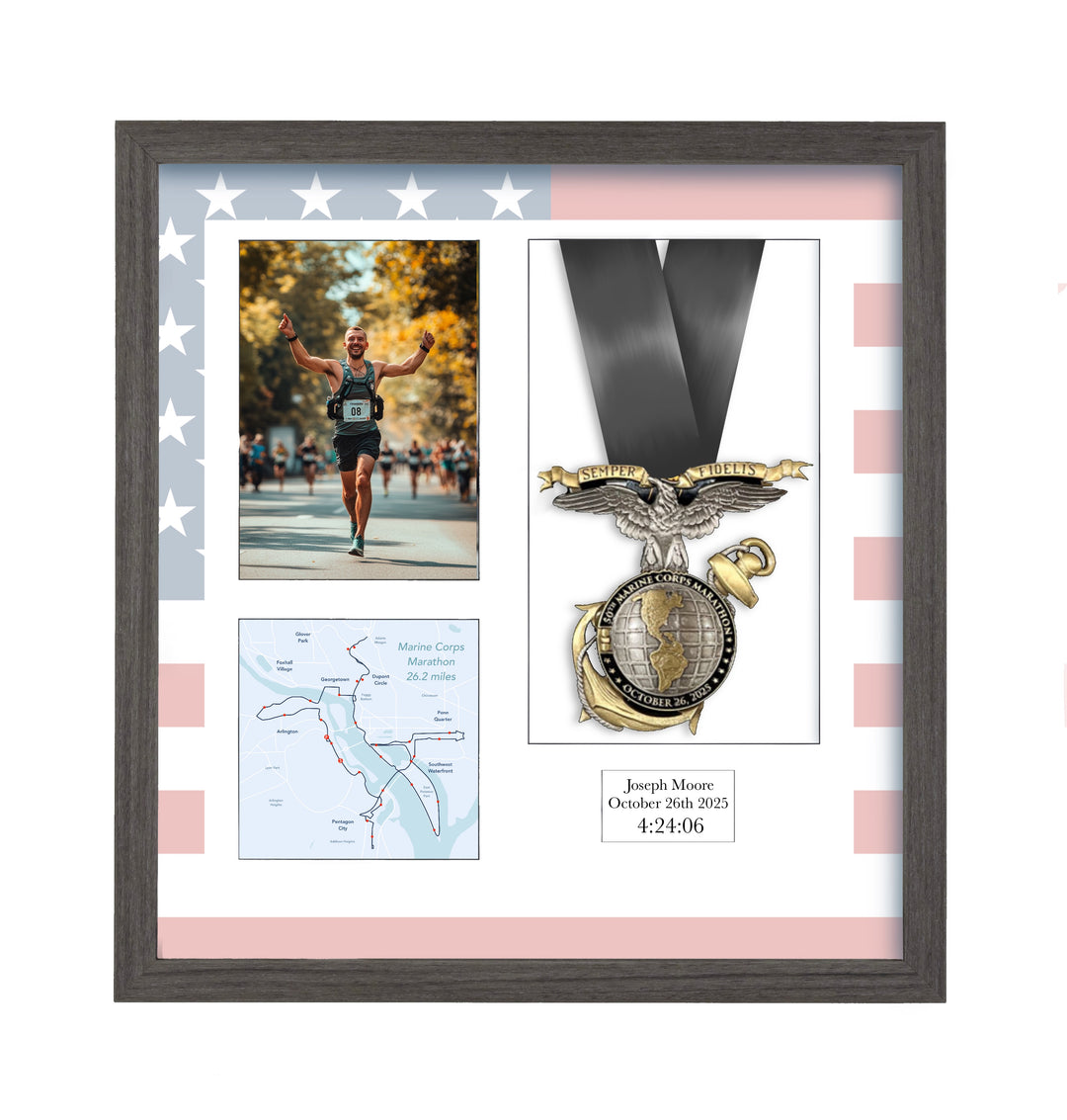 Marine Corps Marathon 2025 - Medal & Photo Frame